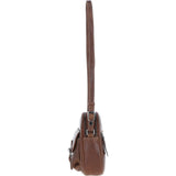 Ashwood Leather Women’s Round Buckle Crossbody Bag Chestnut: S-30