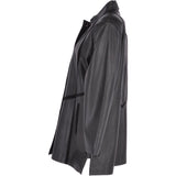 Womens Single Breasted Oversized Leather Coat Black/ani: IVONNE 2