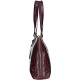 Women’s Large Croc Finish Leather Bag Bordo/croc: 22-064/R