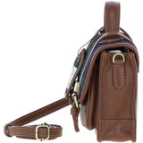 Ashwood Leather & Harris Tweed® Cloth Mini Satchel Bag with Twist Lock Tan/Watch: TW-32-04-TW