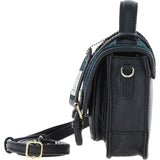 Ashwood Leather & Harris Tweed® Cloth Mini Satchel Bag with Twist Lock Black/Watch: TW-32-03-BW