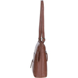 Versatile Leather Shoulder Bag Cognac: Bondoran