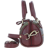 Ashwood Leather & Harris Tweed® Cloth X-Small Barrel Bag Wine/Mcload: TW-60-17-WM