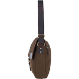Fenland Canvas & Leather Crossbody Bag Brandy/green: FEN-754