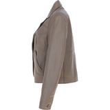 Ashwood Leather Short Blazer Jacket Biscuit : Awl 1676