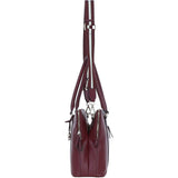 Ashwood 3 Section Large Leather Handbag Wine: X-39