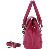 Premium Leather Shoulder Bag with Detachable Crossbody Strap Raspberry: Y-56