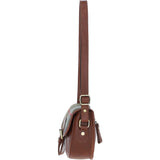 Ashwood Leather & Harris Tweed® Cloth Saddle Bag Tan/Mcload: TW-26-02-TM