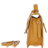 Compact Ashwood Handbag with Detachable Crossbody Strap Mustard: Y-54