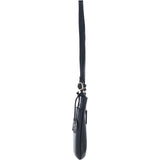 Exquisite Genuine Leather Crossbody Flat Bag with Golden Accents Black: 64255