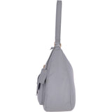 Medium Leather Shoulder Bag Light Grey  - 60660