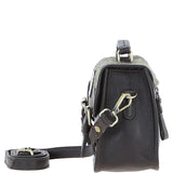 Ashwood Leather & Harris Tweed® Cloth Small Satchel Bag Brown/Green: TW-67-09-BG
