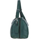 Real Leather Sports Holdall Bag with Shoulder Strap Green: PP-01-8