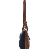 Versatile Ashwood Leather & Harris Tweed® Cloth Shoulder Bag Tan/Watch: TW-22-04-TW