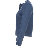 Women's Collarless Leather Fashion Jacket Purple: AWL-284