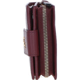 Ashwood Leather RFID Secure Wallet/Purse with Zip and Stud Closure Wine: X-30