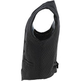 All Leather Diamond Stitched  Waistcoat Black :  G-X W/Coat