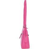 Sleek Luxe Leather Shoulder Bag Hot Pink: Mourne
