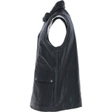 Ashwood Men's Leather Waistcoat Black Nap: LUCK