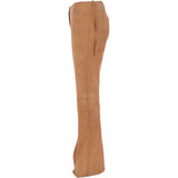 Women's Flared 60's Suede Leather Jeans  Beige suede: 35857