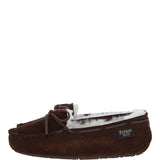 Women's Classic  Suede Sheepskin Moccasin Slippers Brown: LADIES MOCCASSINS