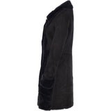 Ladies  Suede Sheepskin Coat Black: 30199