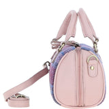 Ashwood Leather & Harris Tweed® Cloth Small Barrel Bag Baby-pink/Pink: TW-61-15-BP