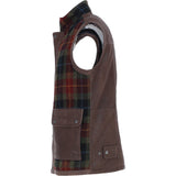 Ashwood Leather x Harris Tweed Men's Gilet Brown/Red/Green: TW-901-07-BR