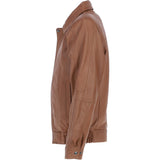 Men's Real Leather Brando Bomber Jacket Tan: AWM-601