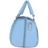 Ashwood Leather & Harris Tweed® Cloth Medium Barrel Bag Blue/Lt-Blue: TW-62-19-bb