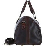 Luxury Leather Duffle Bag with Detachable Strap Brown: pl-47
