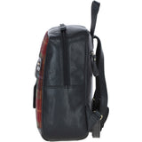 Authentic Ashwood Leather & Harris Tweed® Cloth Backpack Black/Green/Red: TW-28-07-BR