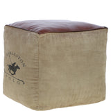 Ashwood Leather Polo Stool Brown: KI-038