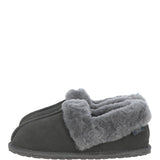 Women's Classic  Suede Sheepskin Cuff Slippers Grey: LADIES CUFF SLIPPERS