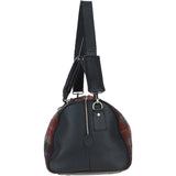 Ashwood Leather & Harris Tweed® Cloth Large Holdall Black/Green/Red: TW-47-07-BR