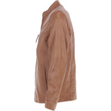 Ashwood Men’s Casual Real Leather Jacket with Mandarin Collar and Hidden Zip Tan: AWM-COOPER