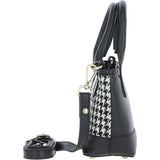 Ashwood Leather & Harris Tweed® Cloth Small Grab Bag Black/White: TW-63-12-BW
