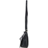 Elegant Leather Crossbody Bag with Adjustable Strap Black: Rose