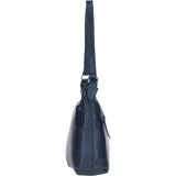 Chic Leather Shoulder Bag & Secure Zip Closure Navy: Antrim