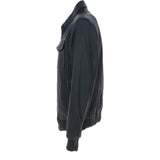Real Leather Bomber Jacket With Brando Collar Black: Prime Bomber
