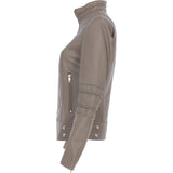 Ladies Leather Biker Jacket Biscuit: N-12