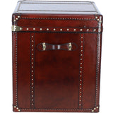 Luxury Handcrafted Leather Large Storage Trunk Chestnut: LF-147