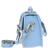 Ashwood Leather & Harris Tweed® Cloth Small Satchel Bag Baby-blue/Blue: TW-67-19-BB
