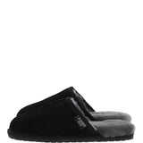 Fenland Classic Mens Suede Sheepskin Slippers Black/gray