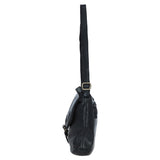 Tablet Friendly Medium Vintage Leather Bag Black: D-91