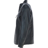 Ashwood Men’s Casual Real Leather Jacket with Mandarin Collar and Hidden Zip Black: AWM-COOPER