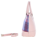Ashwood Leather & Harris Tweed® Cloth Large Grab Bag Baby-pink/Pink: TW-64-15-BP