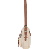 Fenland Canvas & Leather Crossbody Bag Tan/cream: FEN-752