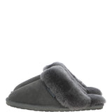 Classic Ladies Suede Sheepskin Slippers Gray