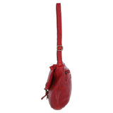 Tablet Friendly Medium Vintage Leather Bag Red: D-91